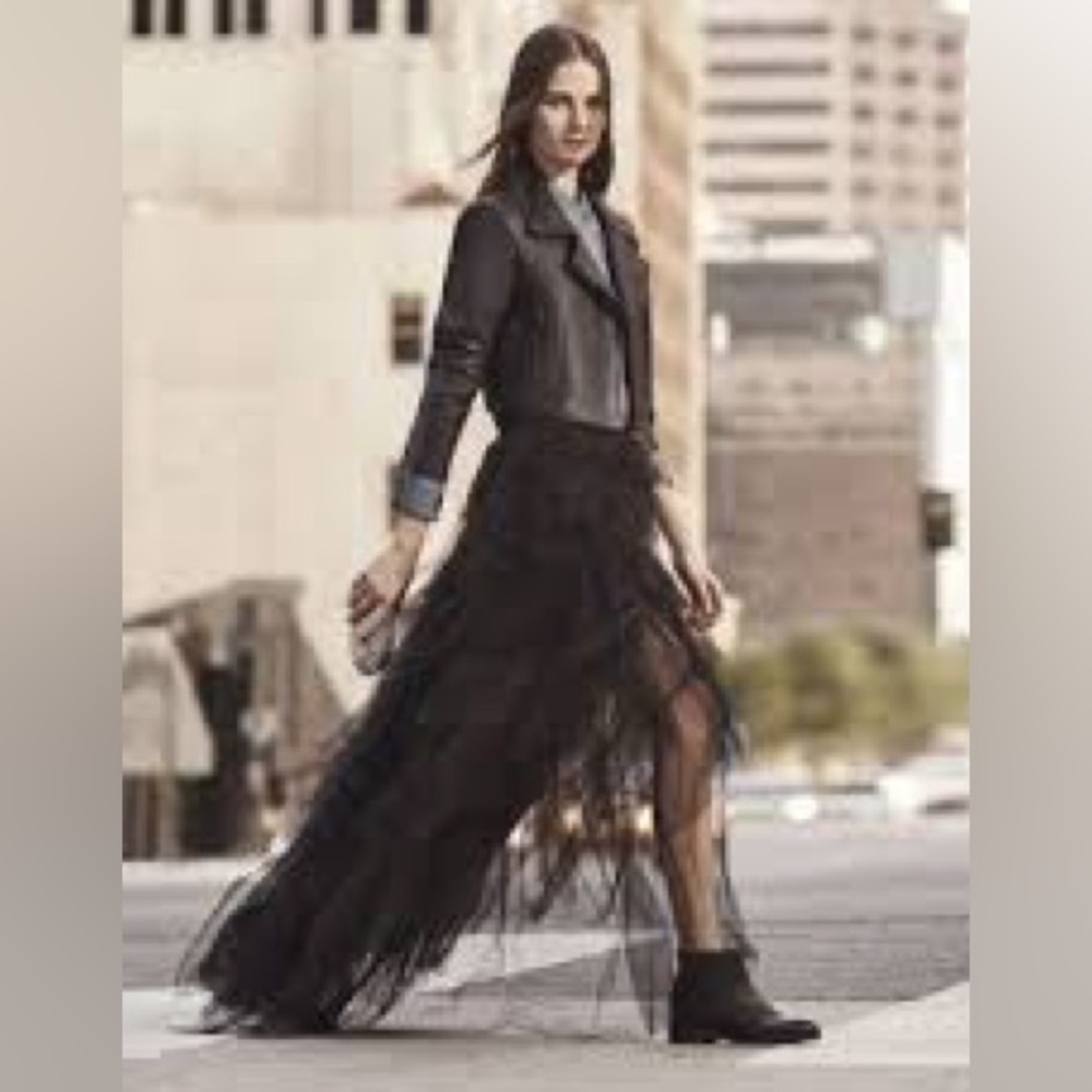 BCBGMAXAZRIA Womens RUNWAY Mireia Tulle Skirt in Black Size XS NWOT